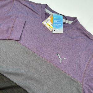 PUMA Men's‎ CLOUDSPUN Colorblock Crewneck Golf Pullover, Size M, Purple/Charcoal